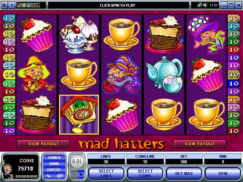 Mad Hatter Slots made by Microgaming - Main Screen Reels