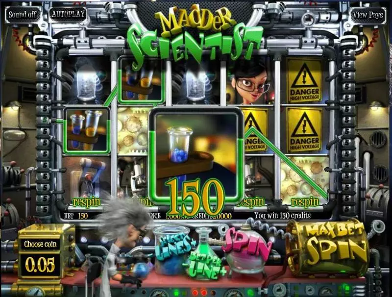 Madder Scientist Slots made by BetSoft - Main Screen Reels