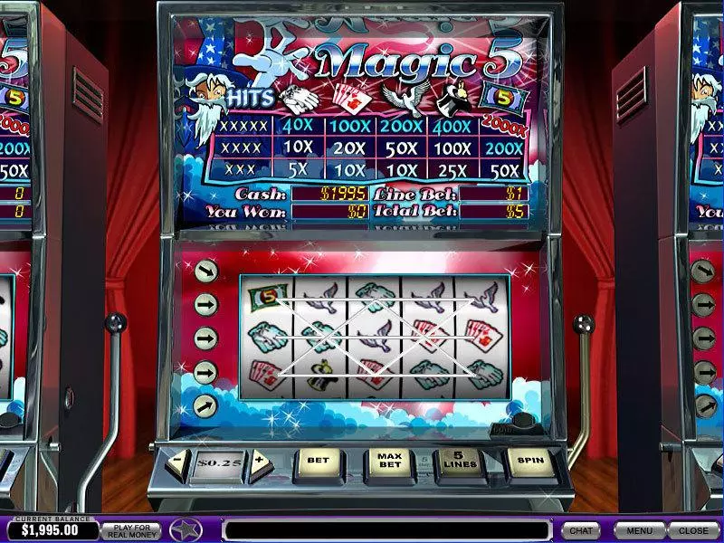 Magic 5 Slots made by PlayTech - Main Screen Reels