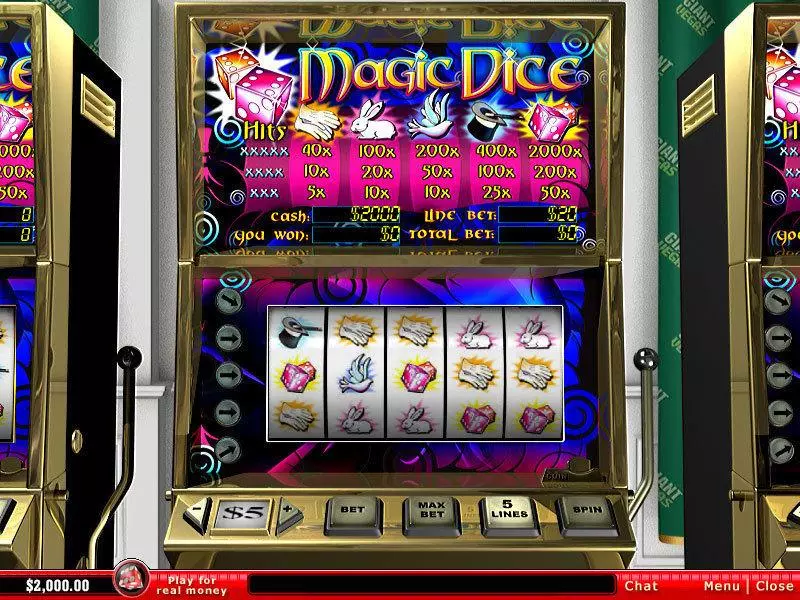 Magic Dice Slots made by PlayTech - Main Screen Reels