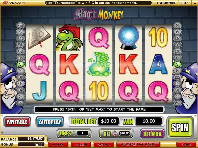 Magic Monkey Slots made by WGS Technology - Main Screen Reels