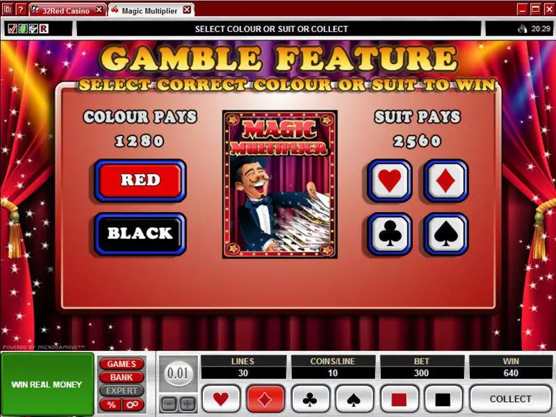 Magic Multiplier Slots made by Microgaming - Gamble Screen
