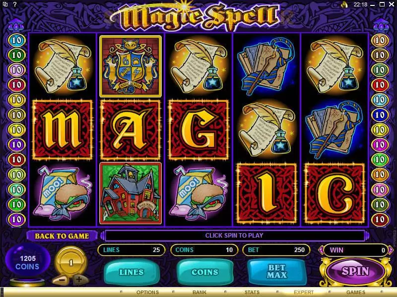 Magic Spell Slots made by Microgaming - Main Screen Reels