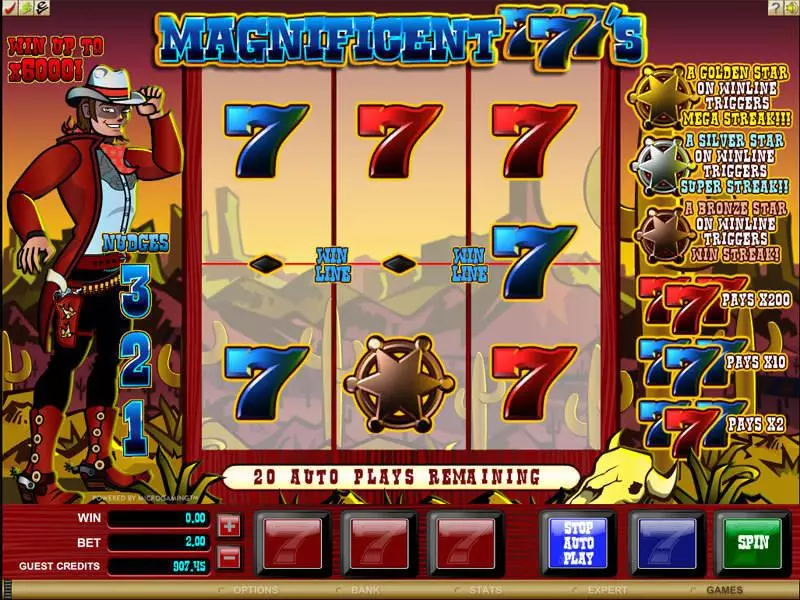 Magnificent 777's Slots made by Microgaming - Main Screen Reels