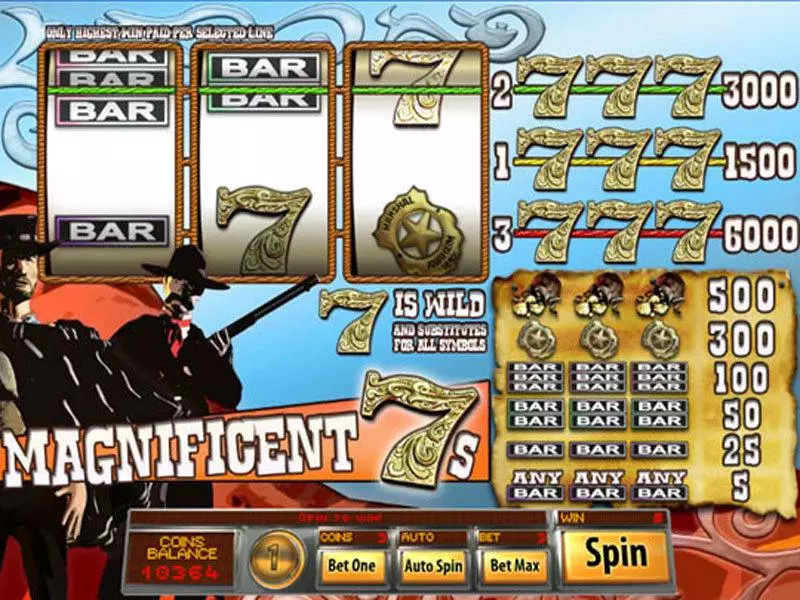 Magnificent 7s Slots made by Saucify - Main Screen Reels