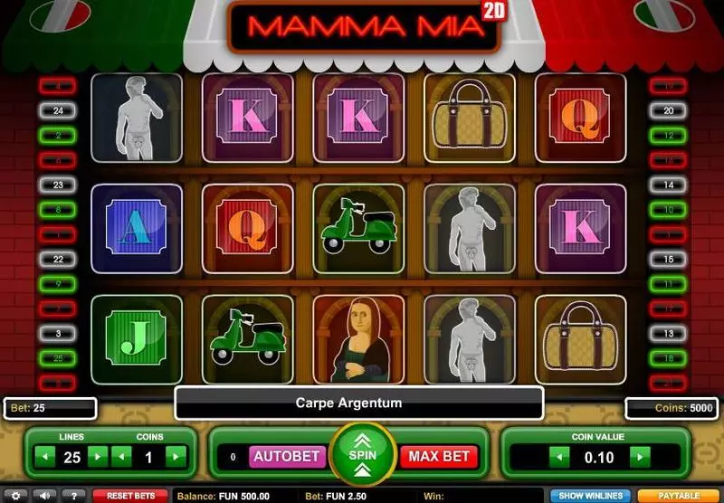 Mamma Mia Slots made by 1x2 Gaming - Main Screen Reels