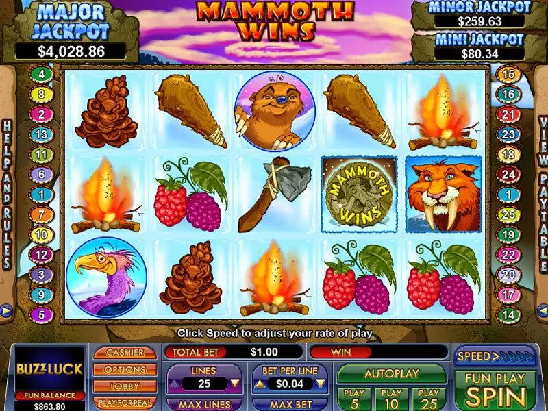 Mammoth Wins Slots made by NuWorks - Main Screen Reels