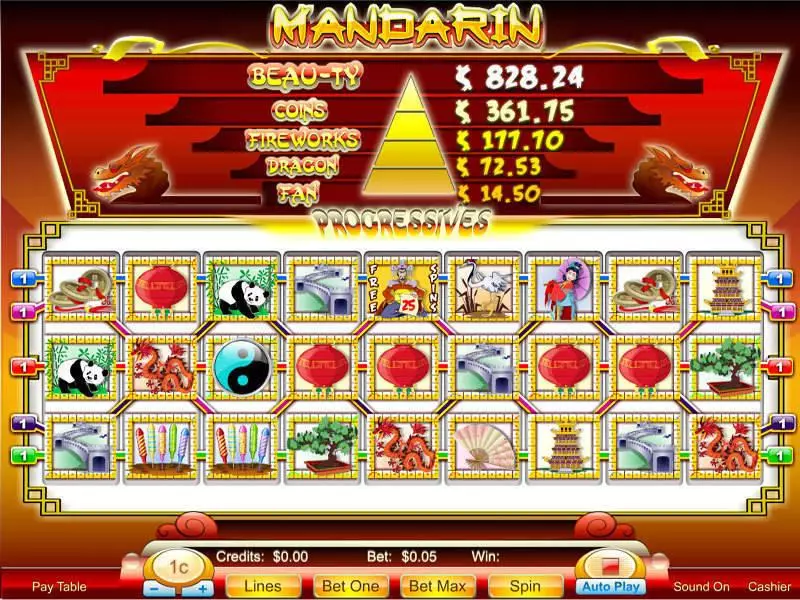 Mandarin 9-Reel Slots made by Byworth - Main Screen Reels