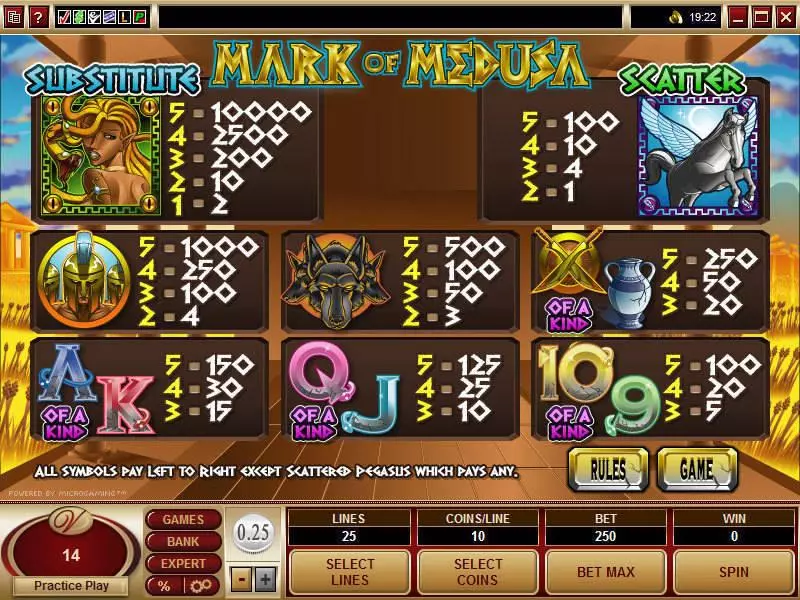 Mark of Medusa Slots made by Microgaming - Info and Rules