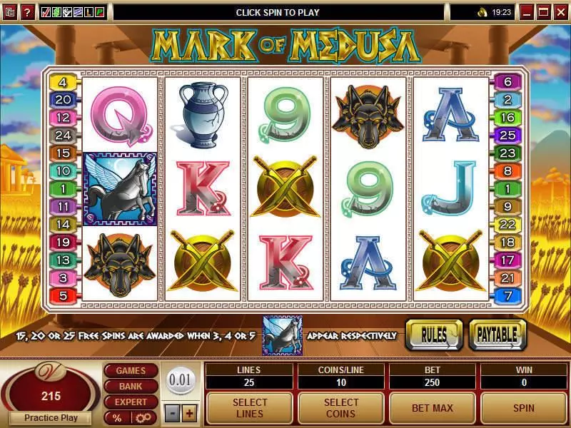 Mark of Medusa Slots made by Microgaming - Main Screen Reels