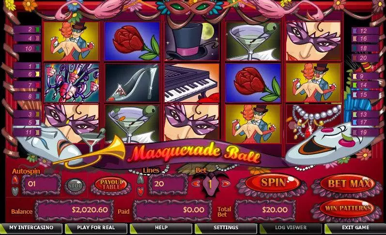 Masquerade Ball Slots made by CryptoLogic - Main Screen Reels
