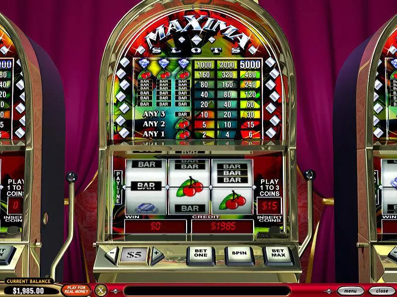 Maxima Slots made by PlayTech - Main Screen Reels