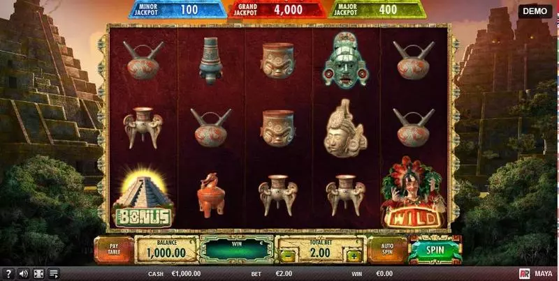 Maya Slots made by Red Rake Gaming - Main Screen Reels