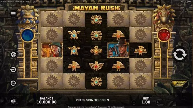 Mayan Rush Slots made by StakeLogic - Main Screen Reels