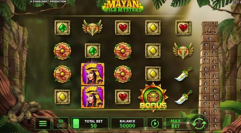 Mayan Wild Mystery Slots made by StakeLogic - Main Screen Reels