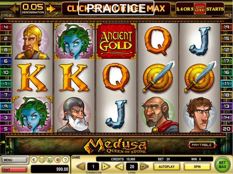Medusa Slots made by GTECH - Main Screen Reels