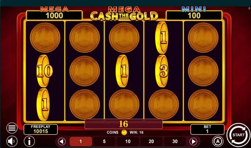 Mega Cash the Gold Slots made by 1Spin4Win - Main Screen Reels