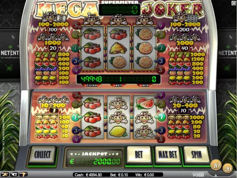 Mega Joker Slots made by NetEnt - Main Screen Reels