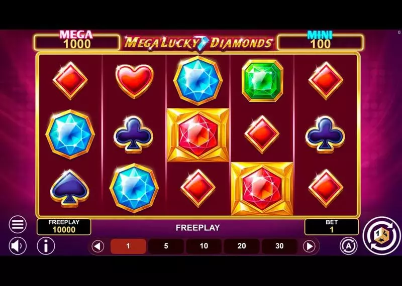 Mega Lucky Diamonds Hold And Win Slots made by 1Spin4Win - Main Screen Reels