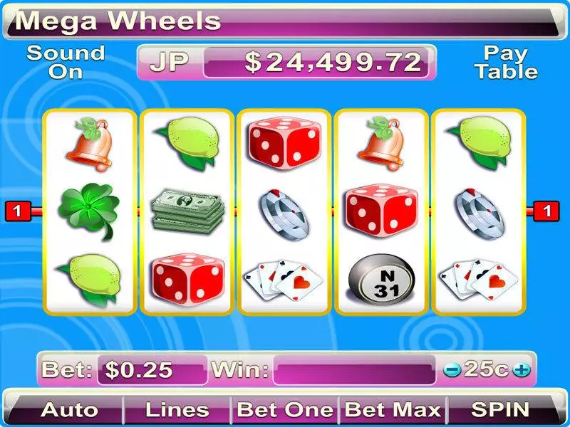 Mega Wheels Slots made by Byworth - Main Screen Reels