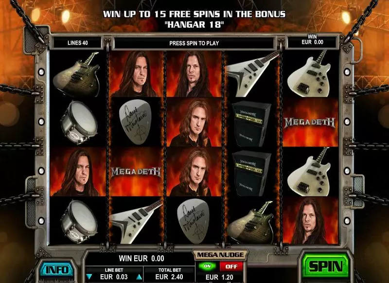 Megadeth Slots made by Leander Games - Main Screen Reels