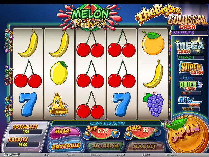 Melon Madness Slots made by bwin.party - Main Screen Reels