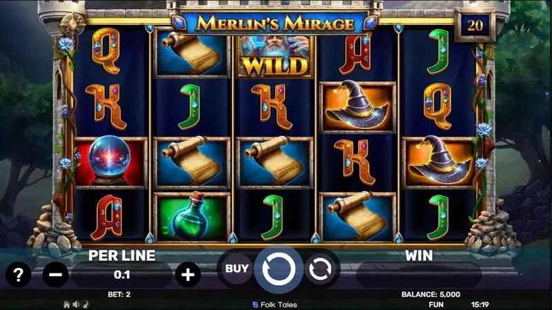 Merlin’s Mirage Slots made by Spinomenal - Main Screen Reels