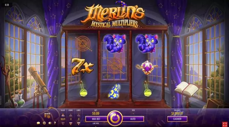 Merlin’s Mystical Multipliers Slots made by Rival - Main Screen Reels