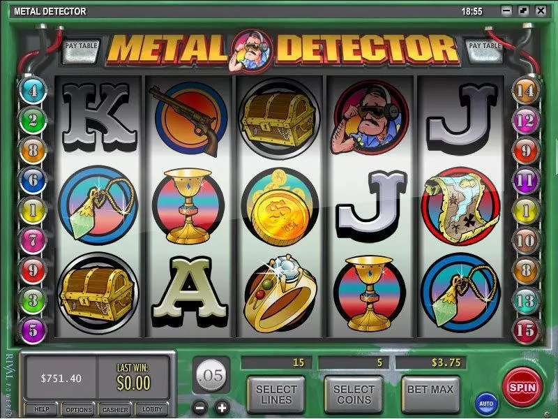 Metal Detector Slots made by Rival - Main Screen Reels