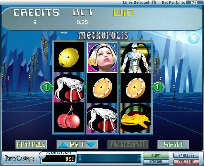 Metropolis Slots made by bwin.party - Main Screen Reels