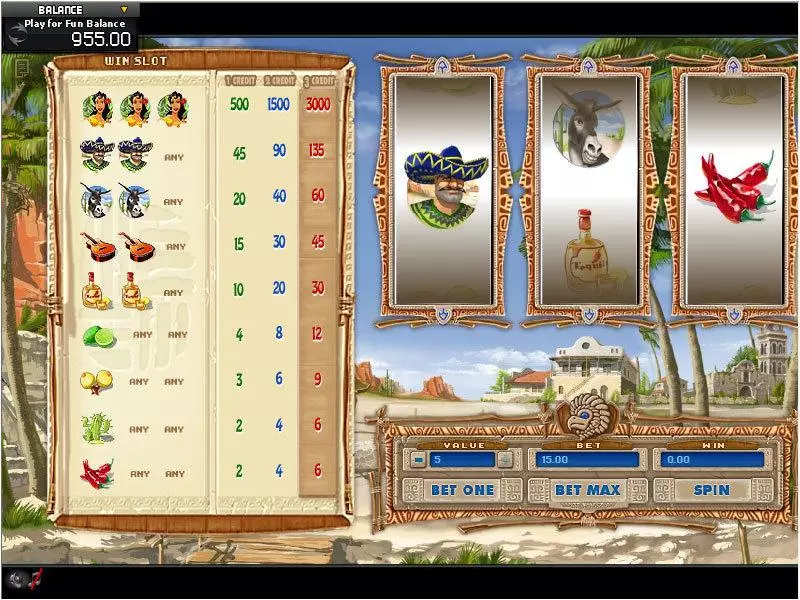 Mexican Slots made by GamesOS - Main Screen Reels