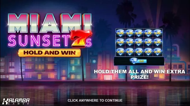 Miami Sunset 7s Hold and Win Slots made by Kalamba Games - Introduction Screen