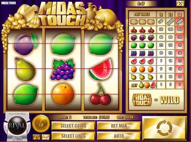 Midas Touch Slots made by Rival - Main Screen Reels