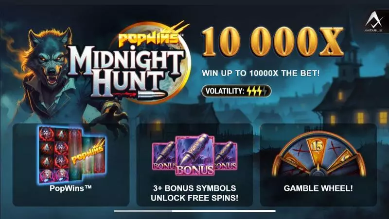 Midnight Hunt Slots made by AvatarUX - Introduction Screen