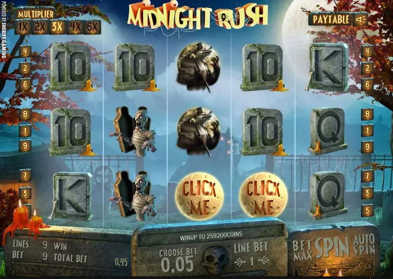 Midnight Rush Slots made by Sheriff Gaming - Main Screen Reels