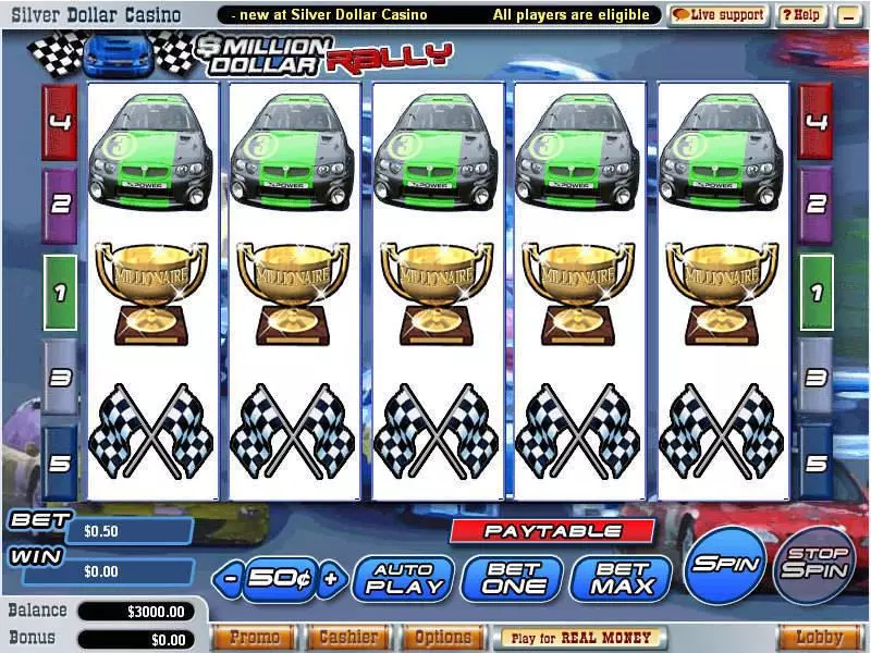 Million Dollar Rally Slots made by WGS Technology - Main Screen Reels