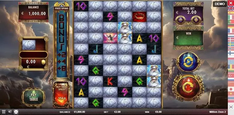Million Zeus 2 Slots made by Red Rake Gaming - Main Screen Reels