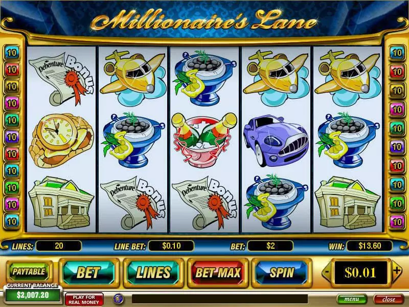 Millionaire's Lane Slots made by PlayTech - Main Screen Reels