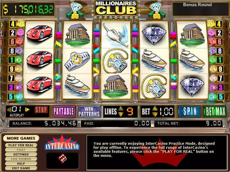 Millionares Club II Slots made by CryptoLogic - Main Screen Reels
