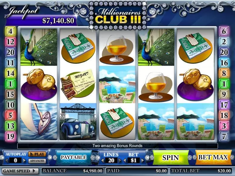 Millionares Club III Slots made by CryptoLogic - Main Screen Reels