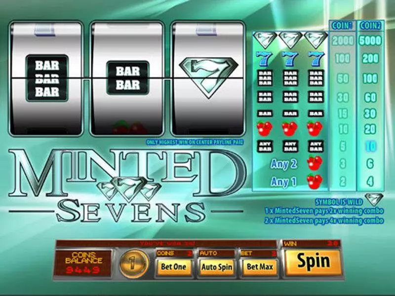 Minted Sevens Slots made by Saucify - Main Screen Reels
