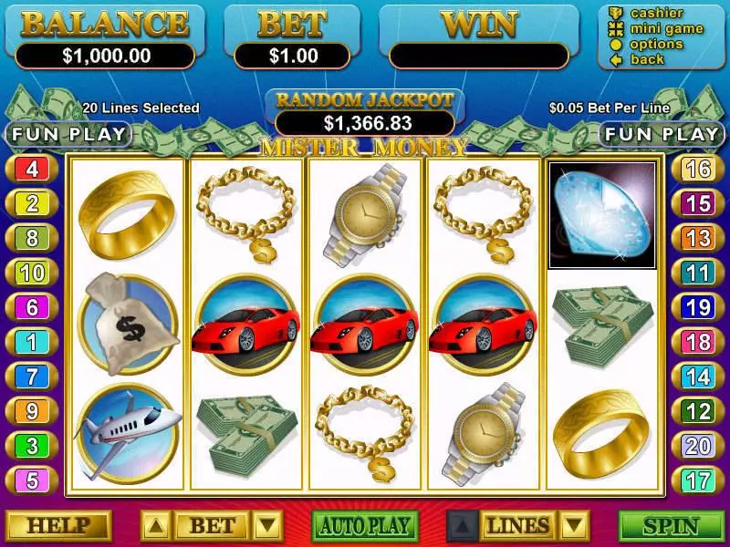 Mister Money Slots made by RTG - Main Screen Reels
