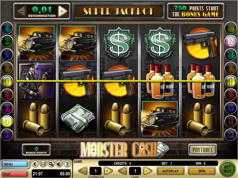 Mobster Cash Slots made by GTECH - Main Screen Reels