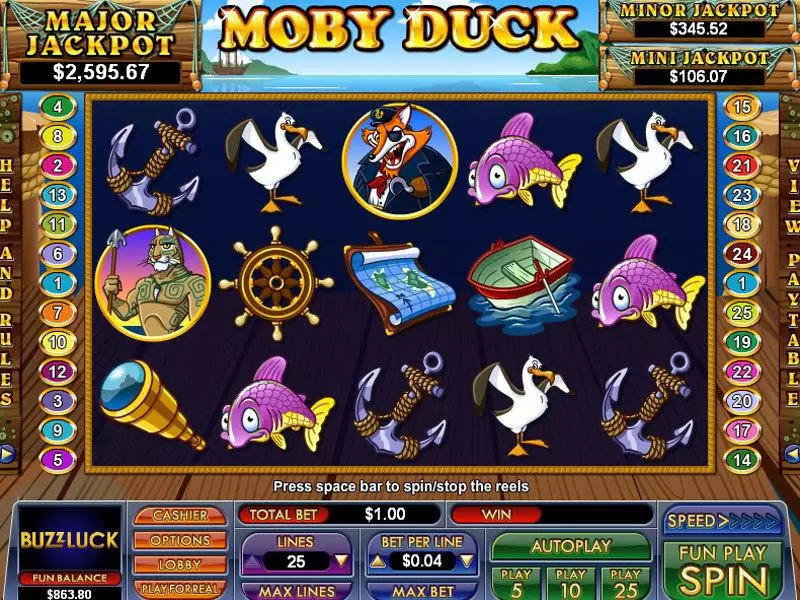 Moby Duck Slots made by NuWorks - Main Screen Reels