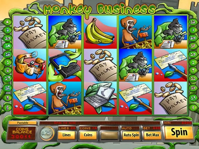 Monkey Business Slots made by Saucify - Main Screen Reels