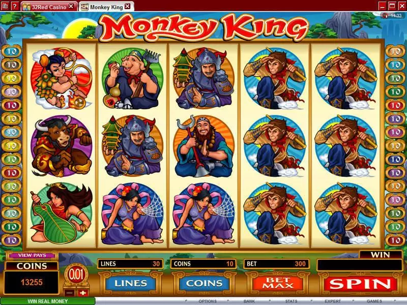 Monkey King Slots made by Microgaming - Main Screen Reels