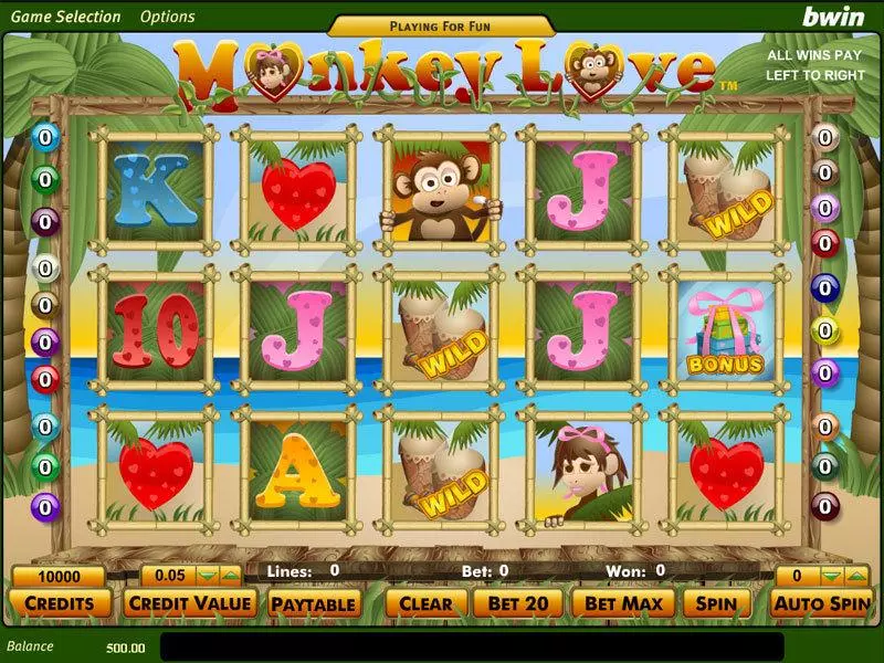 Monkey Love Slots made by Amaya - Main Screen Reels