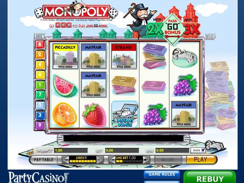 Monopoly Slots made by IGT - Main Screen Reels