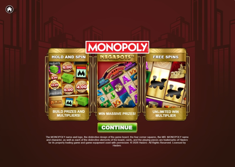 Monopoly Megapots Slots made by Big Time Gaming - Info and Rules