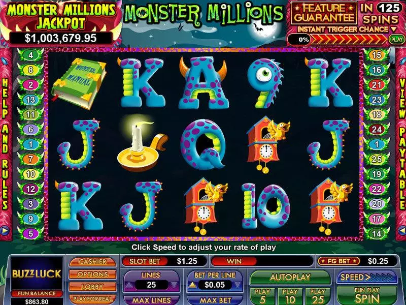 Monster Millions Slots made by NuWorks - Main Screen Reels